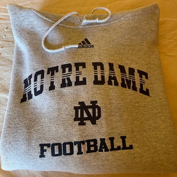 Adidas Notre Dame Gray Hoodie - XXL - Picture 1 of 2